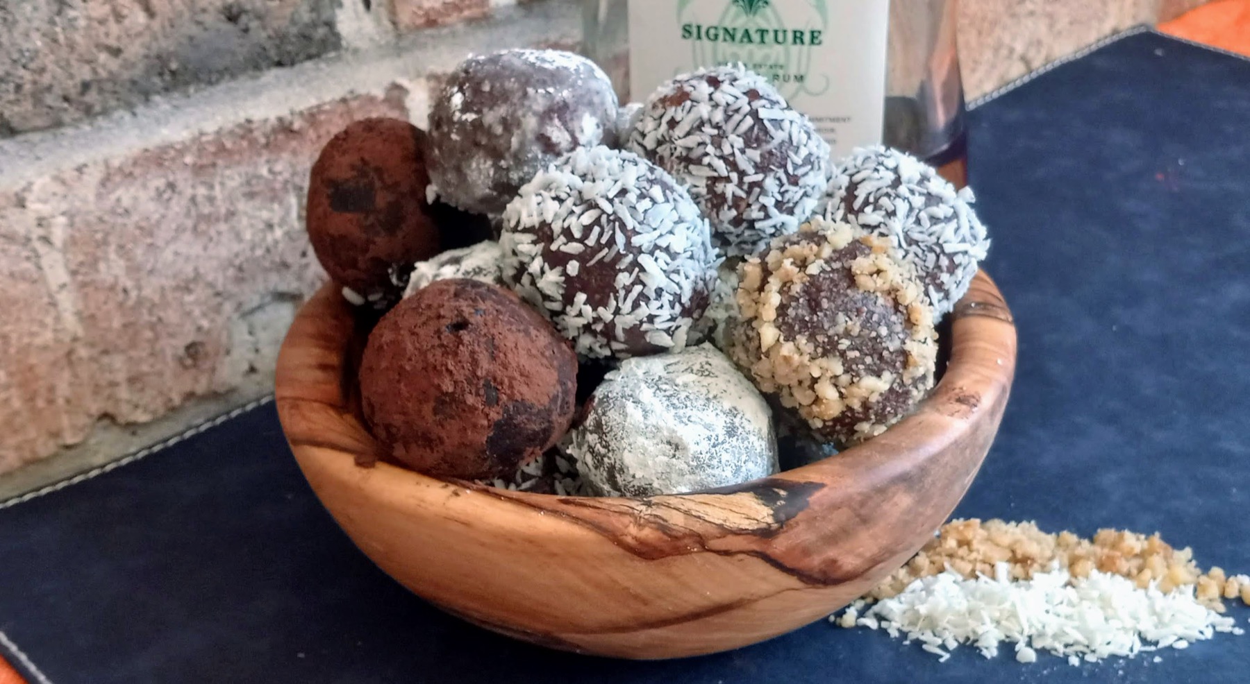 Assorted rum balls presentation 1